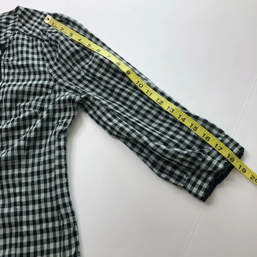 Anthropologie‎ Meadow Rue Gingham Pintuck Top Sz 6